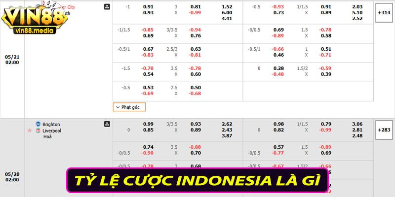 Tỷ lệ cược indonesia là tỷ lệ cược hấp dẫn